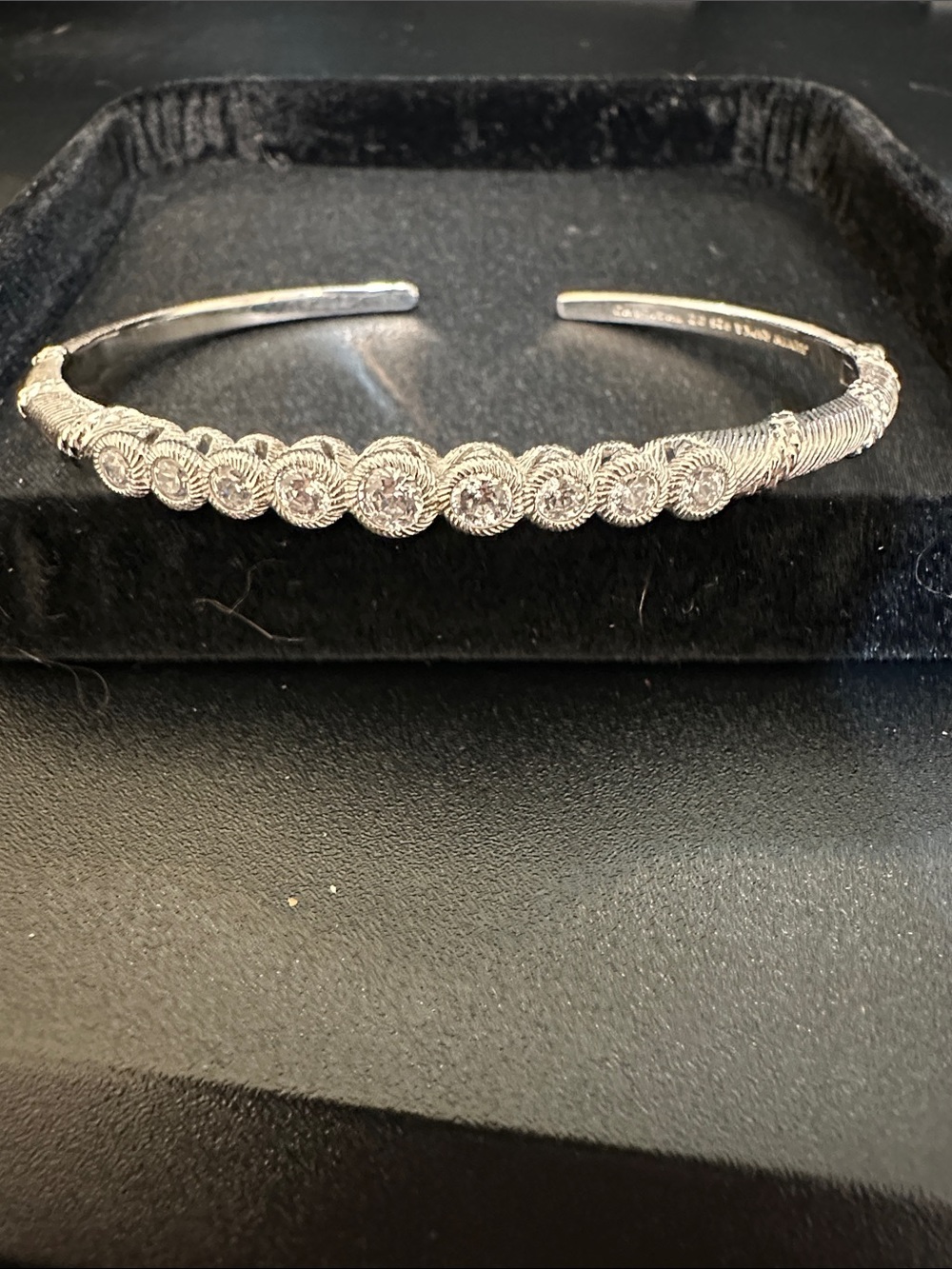 Judith Ripka Silver Rope Circle Open Cuff Bracelet